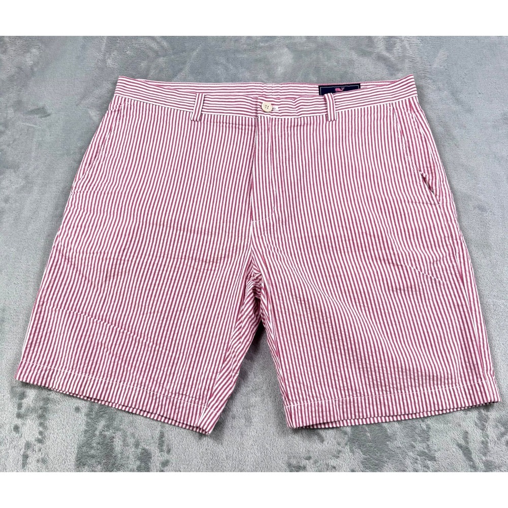 Vineyard‎ Vines Seersuckers Outlet Shorts Mens 36 Red White Striped Breaker